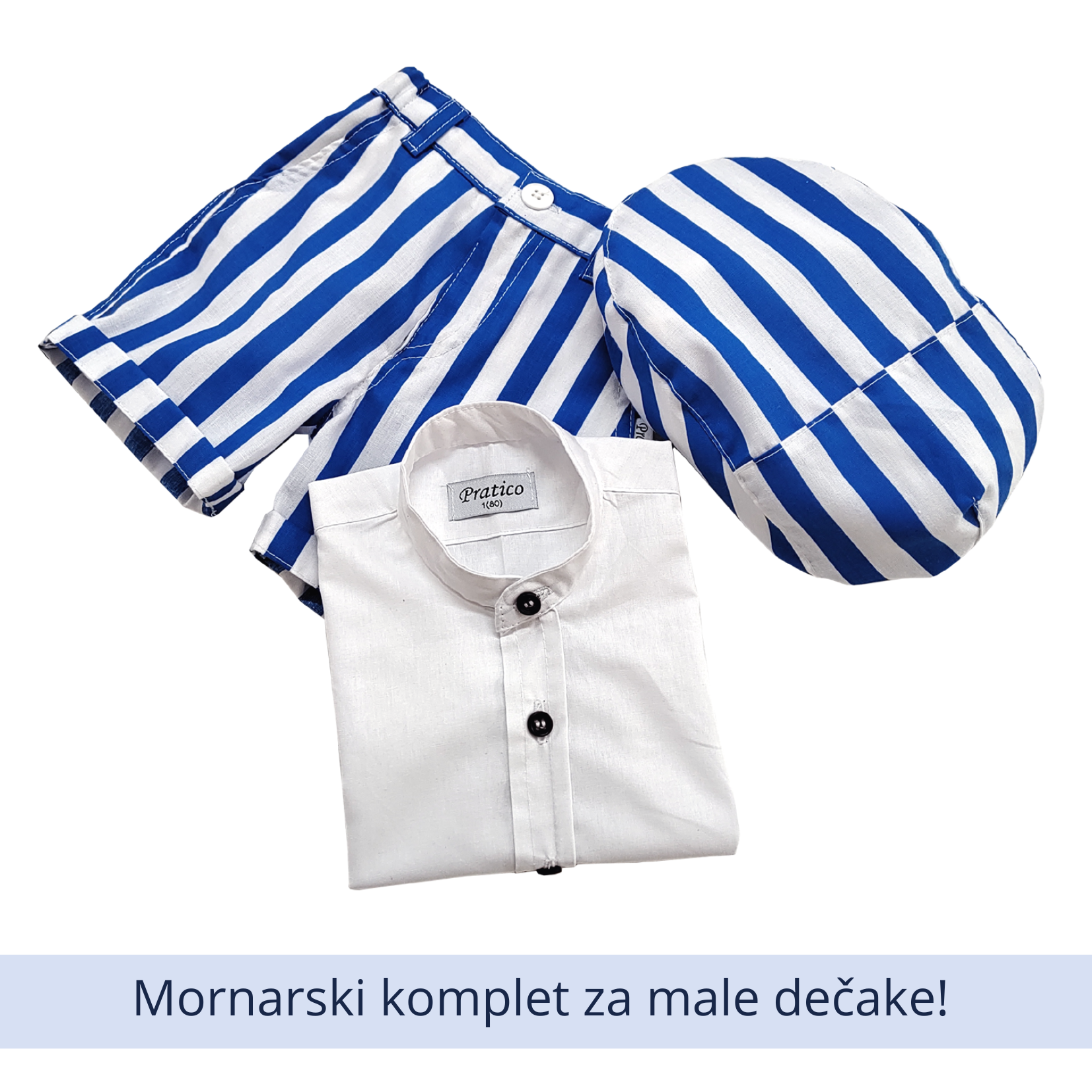 Mornarski plavo/beli komplet za male dečake